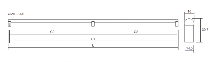 Maner pentru mobila Eto, finisaj gri lava/stejar, L:1006.6 mm [7]