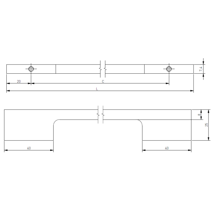 Mâner pentru mobilă Extend GTV, auriu deschis periat GT, L: 350 mm [5]