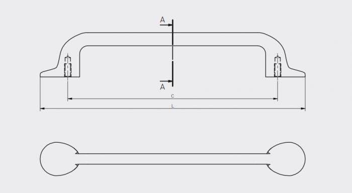 Maner pentru mobila Fabricio, finisaj negru mat GT, L:353 mm [3]