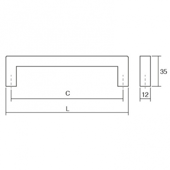 Maner pentru mobila Ferri, finisaj otel inoxidabil lustruit, L:332 mm [2]