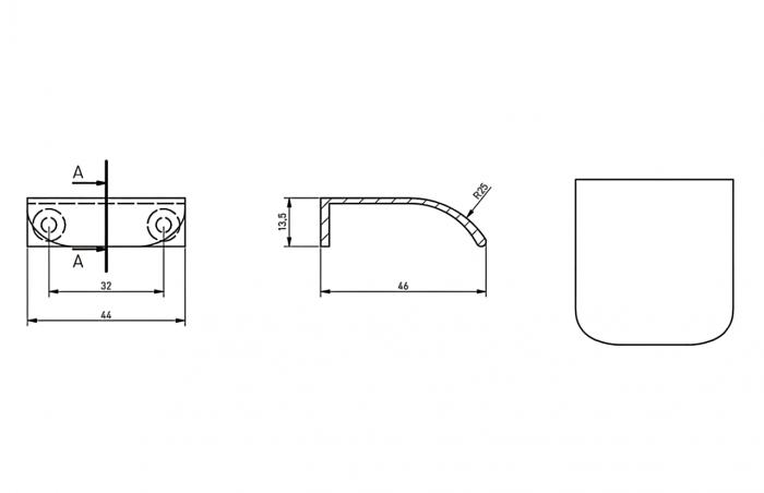 Maner pentru mobila Fiord, finisaj aluminiu GT, L:44 mm [5]