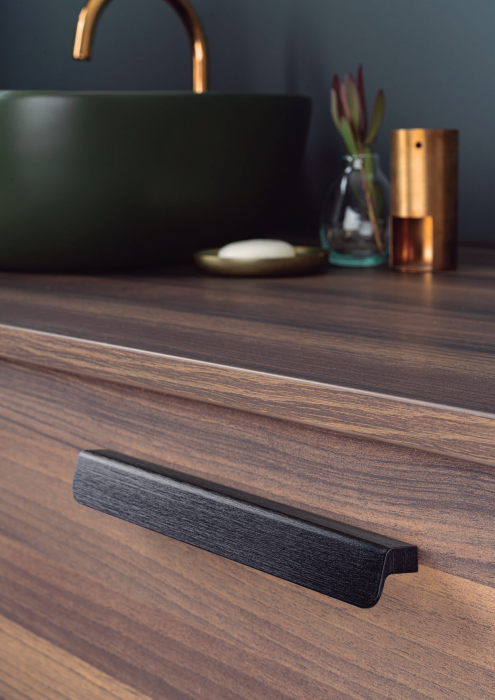 Maner pentru mobila Flapp Aluminium, finisaj negru periat, L:1100 mm [2]