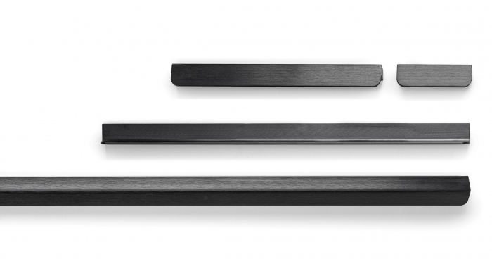 Maner pentru mobila Flapp Aluminium, finisaj negru periat, L:1100 mm [6]