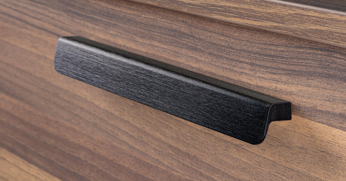 Maner pentru mobila Flapp Aluminium, finisaj negru periat, L:200 mm [3]