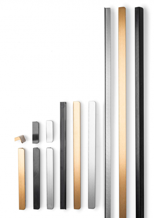 Maner pentru mobila Flapp Aluminium, finisaj negru periat, L:350 mm [3]