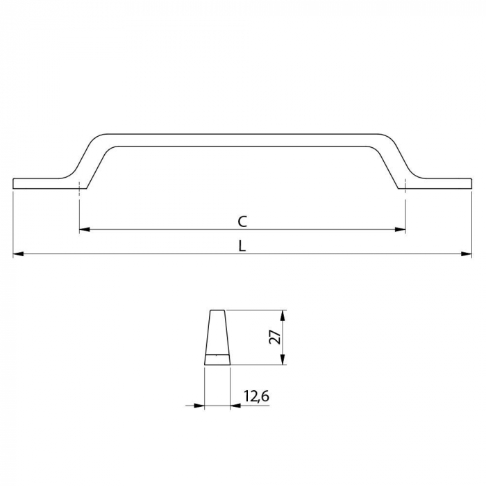 Maner pentru mobila Flavio, finisaj alama aurie GT, L:161 mm [9]