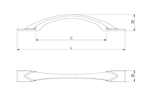 Maner pentru mobila Flow, finisaj sampanie GT, L:200 mm [3]