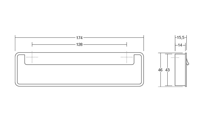 Maner pentru mobila Fold, finisaj alama cava periata, L 174 mm [6]
