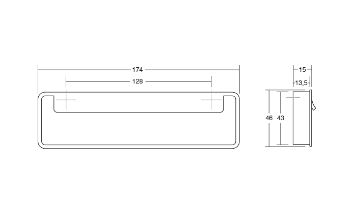 Maner pentru mobila Fold, finisaj alb mat, L 174 mm [2]