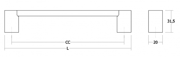 Maner pentru mobila Fusion, finisaj negru titan, L:180 mm [3]