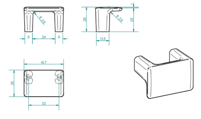 Maner pentru mobila Gen, finisaj nichel satin, L:41.7 mm [5]