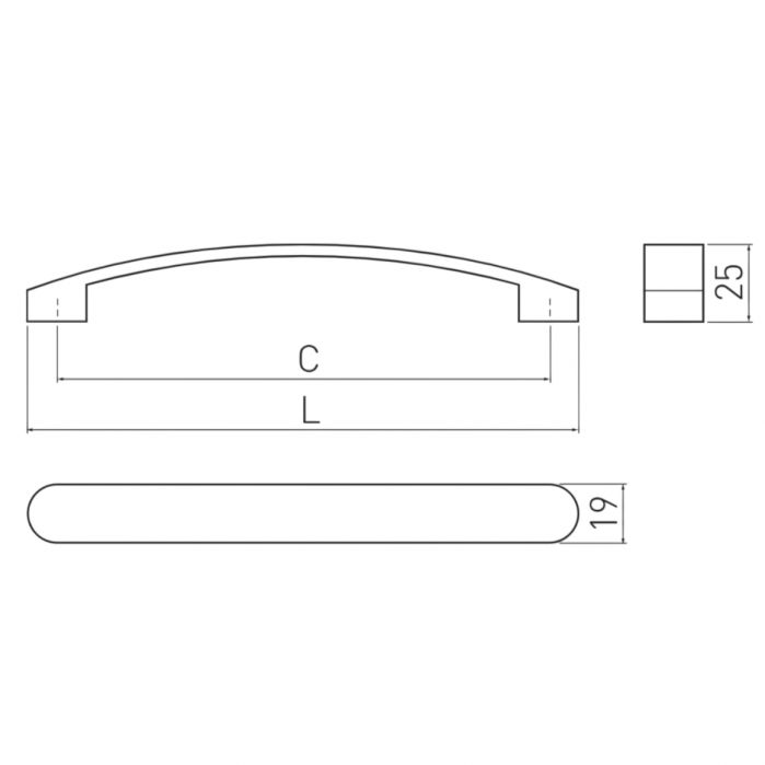 Maner pentru mobila Genua, finisaj negru mat GT, L:148 mm [6]