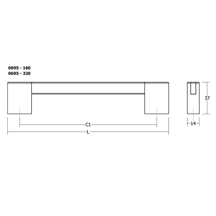 Maner pentru mobila Hako, finisaj nuc, L:188 mm [5]