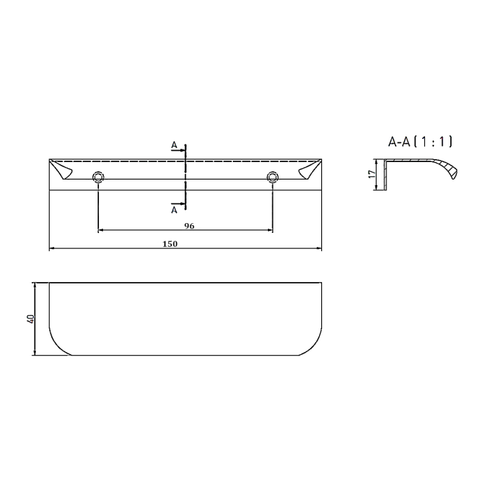 Mâner pentru mobilă Hexa GTV, auriu periat, L: 150 mm [8]