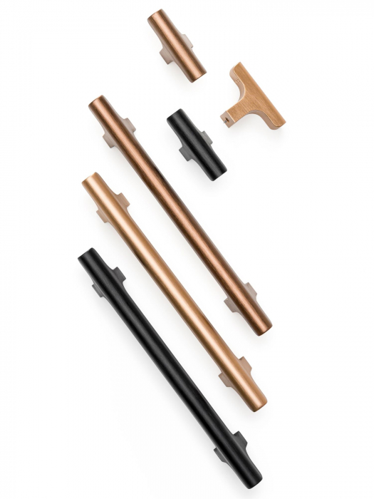 Maner pentru mobila Hinoki, finisaj bronz periat, L:220 mm [4]