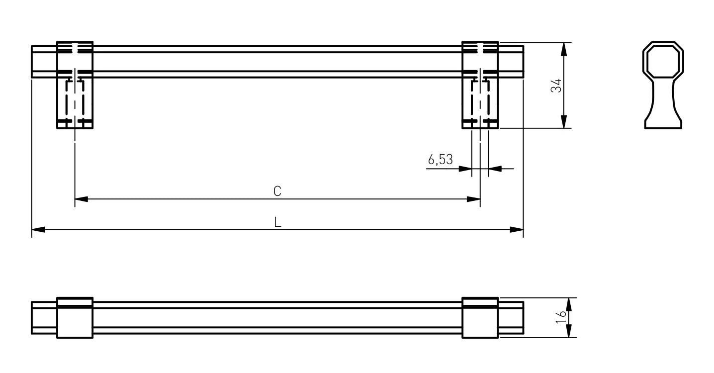 Maner pentru mobila Imperial, finisaj auriu periat GT, L:290 mm [7]