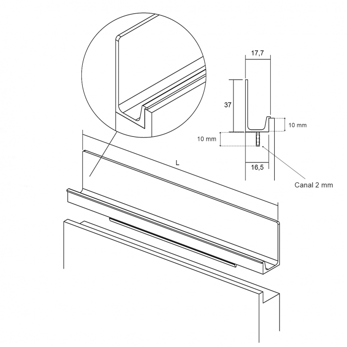 Maner pentru mobila Jey, finisaj negru mat, L:247 mm [4]