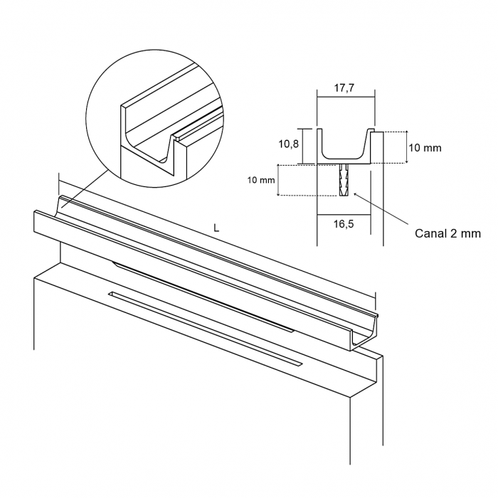 Maner pentru mobila Jey2, finisaj negru mat, L:597 mm [4]