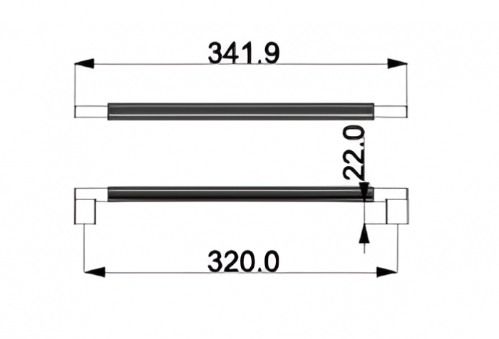 Maner pentru mobila Karelia Knurling, finisaj negru mat CB, 320 mm [4]