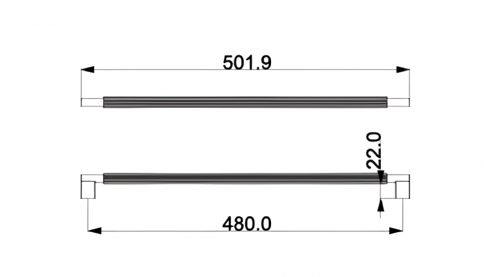 Maner pentru mobila Karelia Knurling, finisaj negru mat CB, 480 mm [4]