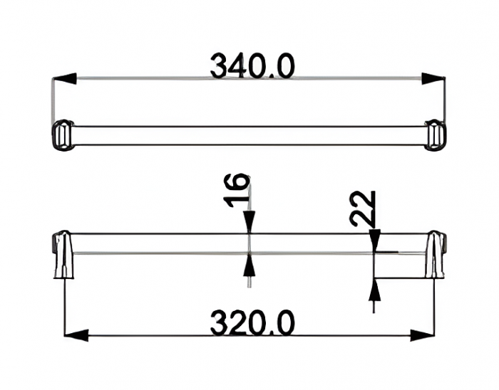 Maner pentru mobila Kasper Knurling, finisaj negru mat CB, 320 mm [5]