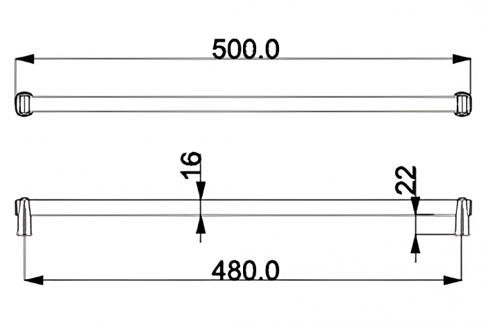 Maner pentru mobila Kasper Knurling, finisaj negru mat CB, 480 mm [5]