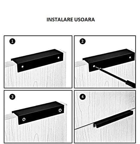 Maner pentru mobila Kenzo, finisaj negru mat, L:350 mm [2]
