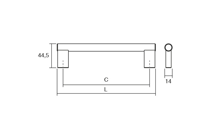 Maner pentru mobila Kombi, finisaj otel inoxidabil periat, L:214 mm [3]
