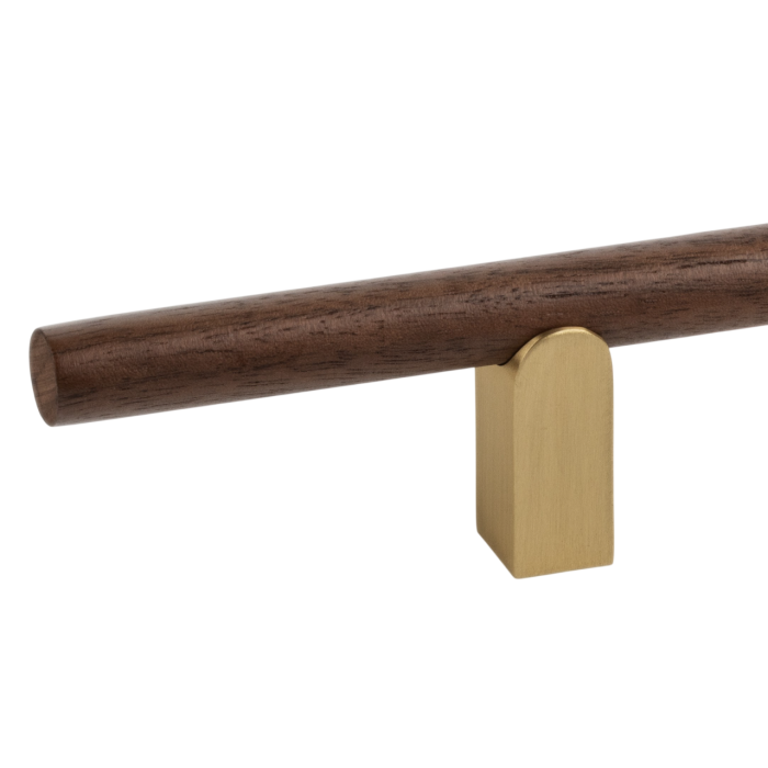 Maner pentru mobila Kumo Wood, finisaj nuc / alama periata, L:480 mm [2]