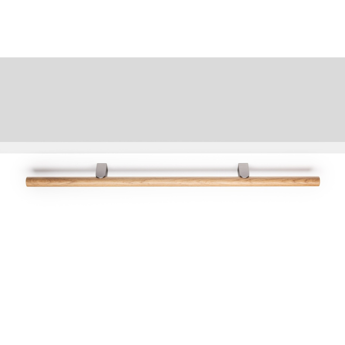 Maner pentru mobila Kumo Wood, finisaj stejar / otel inoxidabil, L:480 mm [4]