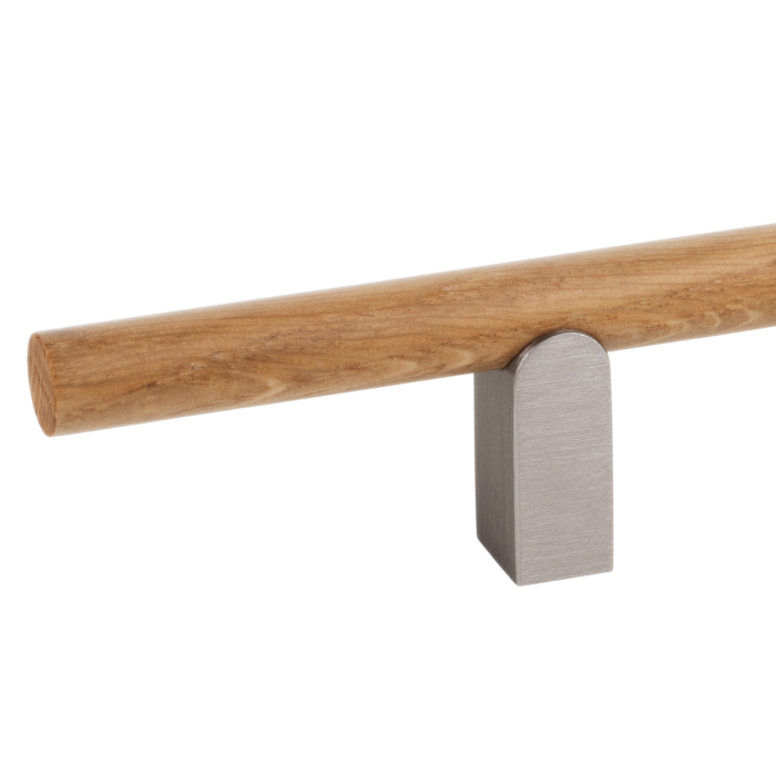 Maner pentru mobila Kumo Wood, finisaj stejar / otel inoxidabil, L:480 mm [2]