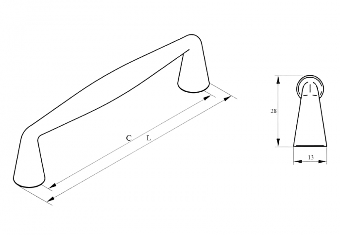 Maner pentru mobila Linea, finisaj auriu, L:109 mm [7]