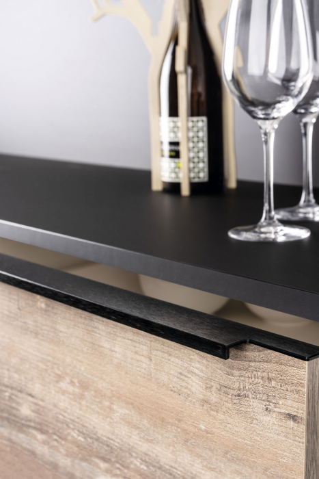 Maner pentru mobila Linear, finisaj negru periat, L:397 mm [5]