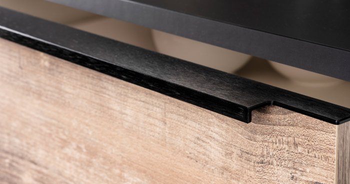 Maner pentru mobila Linear, finisaj negru periat, L:597 mm [3]