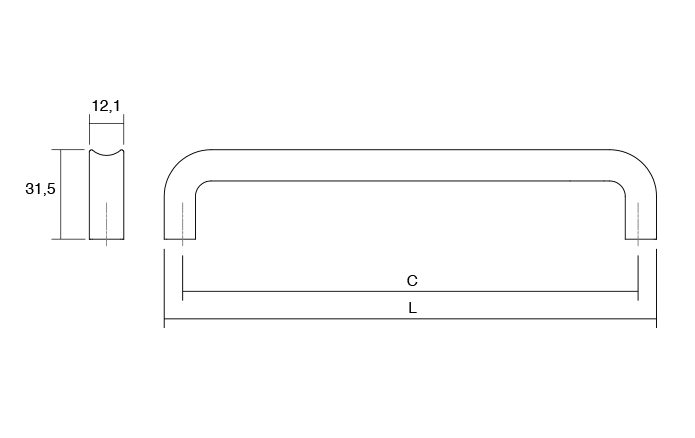 Maner pentru mobila Lipp, finisaj negru mat, L:205 mm [3]