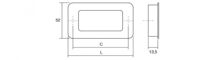 Maner pentru mobila Low ST, finisaj crom lucios, L:78 mm [2]