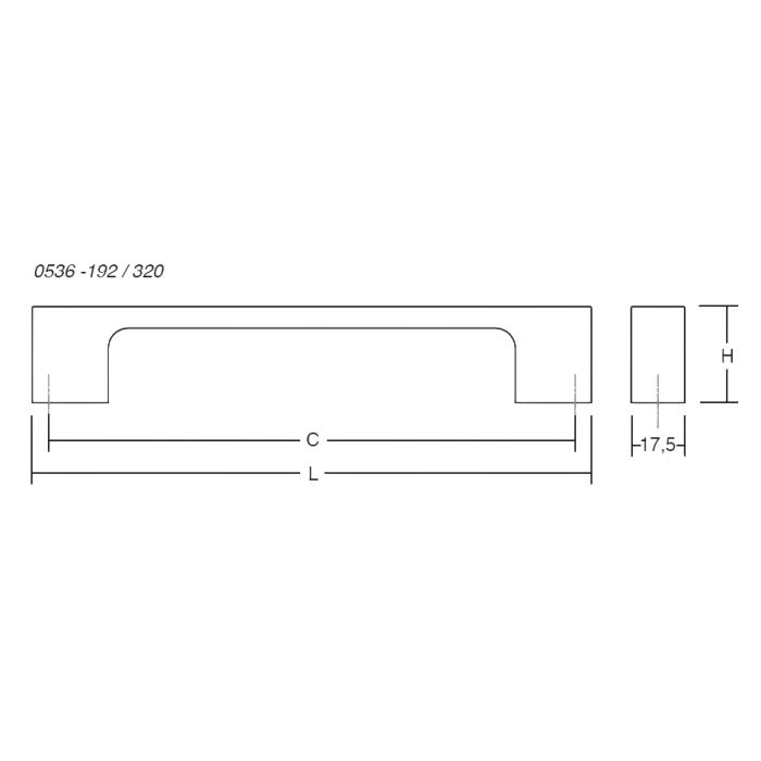 Maner pentru mobila Luv, finisaj bronz periat, L:202 mm [2]