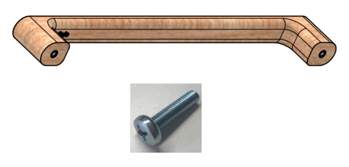 Maner pentru mobila Luv Wood Big, finisaj frasin negru mat lacuit, L:418,5 mm [4]