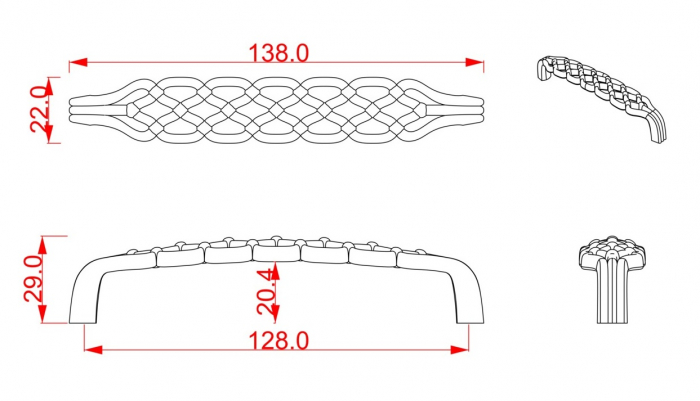 Maner pentru mobila Luxe, finisaj negru mat CB, 128 mm [2]
