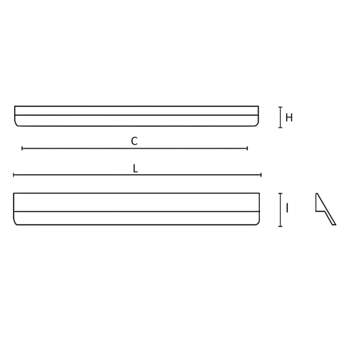 Maner pentru mobila Luz, finisaj negru cobalt, L:200 mm [3]