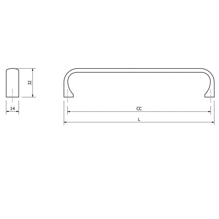 Maner pentru mobila Miig, finisaj negru mat, L:168 mm [3]