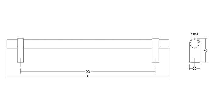 Maner pentru mobila Nobb, finisaj negru periat, L:244 mm [4]