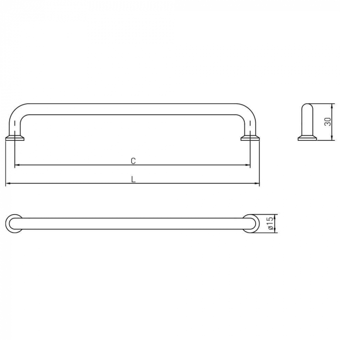Maner pentru mobila Nord, finisaj auriu periat, L:206 mm [5]