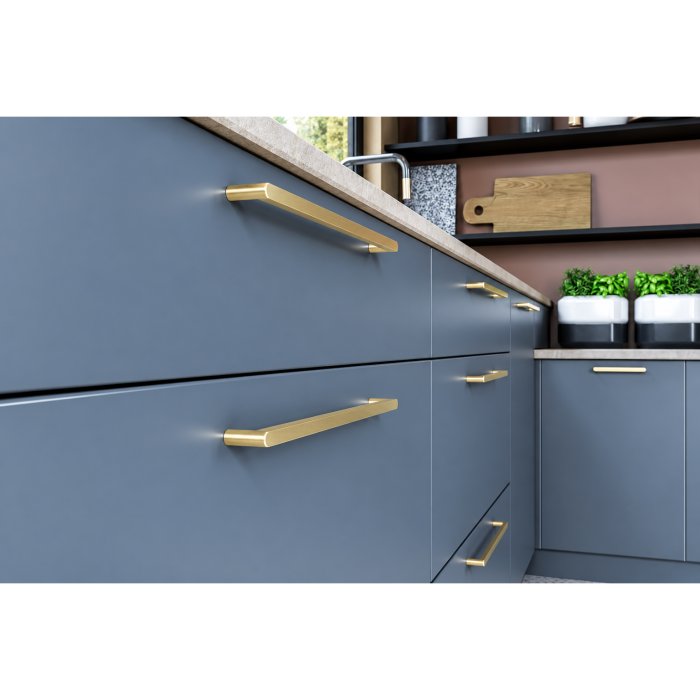 Mâner pentru mobilă Nyxa GTV, auriu periat GT, L: 138 mm [5]