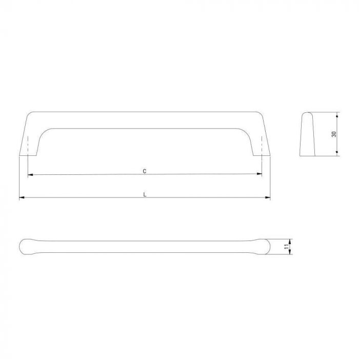 Maner pentru mobila Octavio, finisaj auriu periat GT, L:203 mm [5]