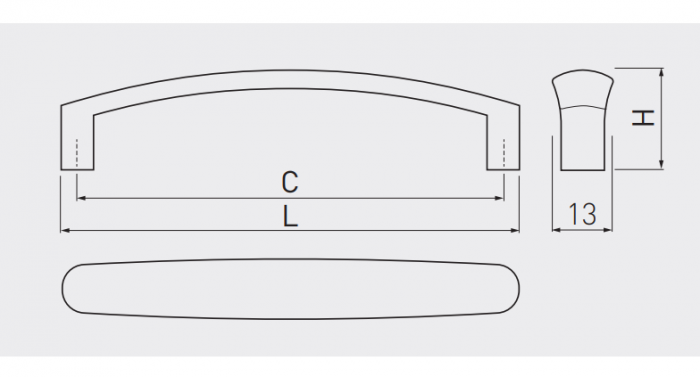Maner pentru mobila Olbia, finisaj alama antichizata GT, L:136 mm [6]