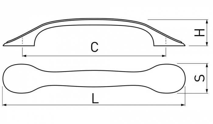 Maner pentru mobila Palermo, finisaj argint antichizat GT, L:127 mm [5]