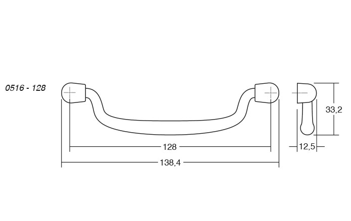 Maner pentru mobila Pendant, finisaj cositor, L:138.4 mm [2]