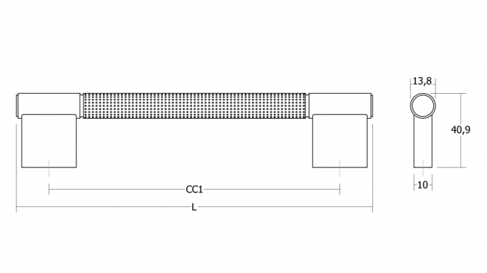 Maner pentru mobila Point Viefe, finisaj alama cava periata, L:228 mm [5]