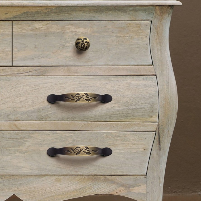 Maner pentru mobila Provence, finisaj alama rustica periata, L:154 mm [3]